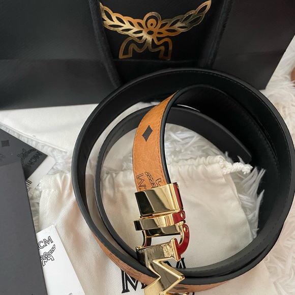 MCM belt unisex reversible Cognac - Picture 3 of 5